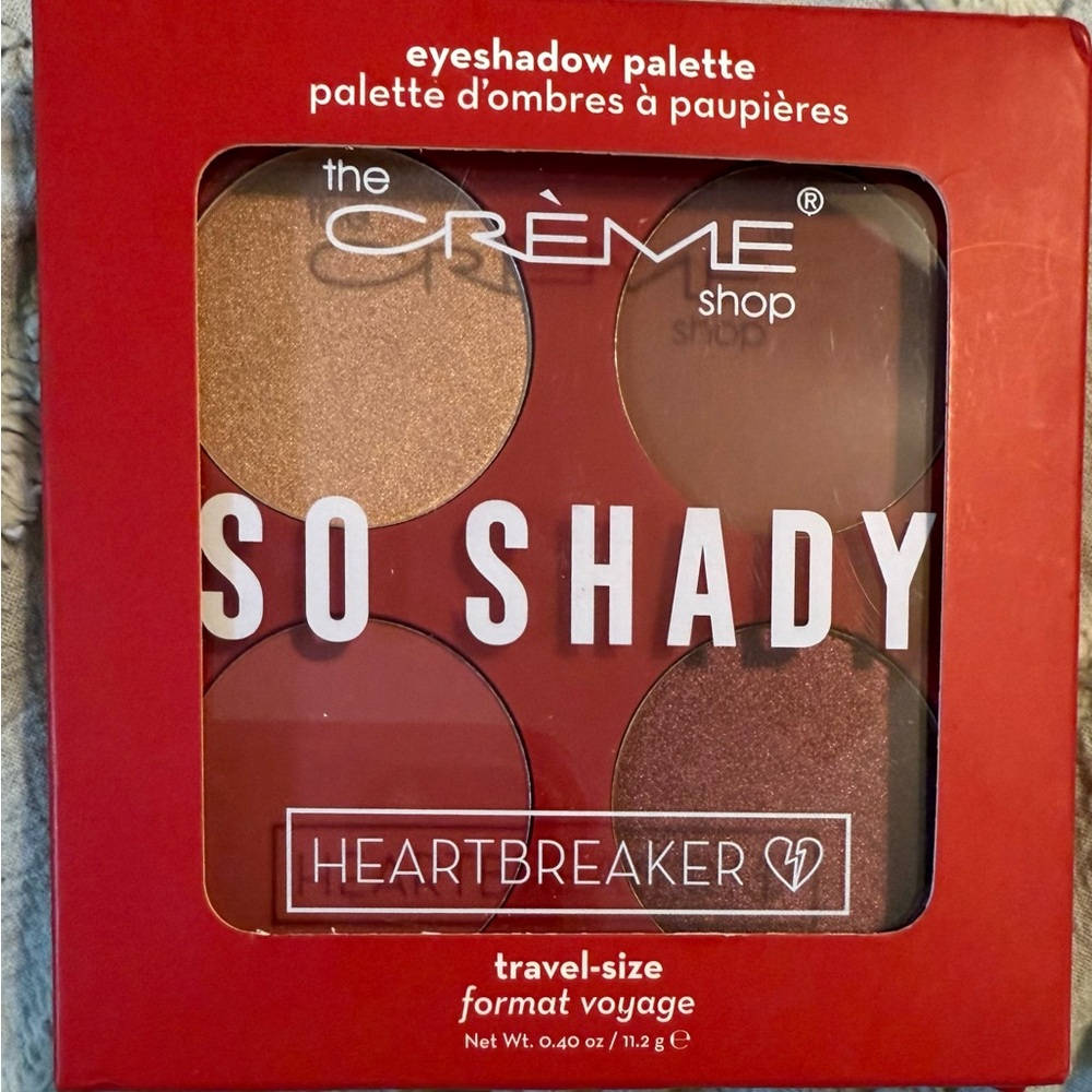 The Crème Shop -"So Shady" Eyeshadow Palette Heartbreaker NIB‎ Made in USA